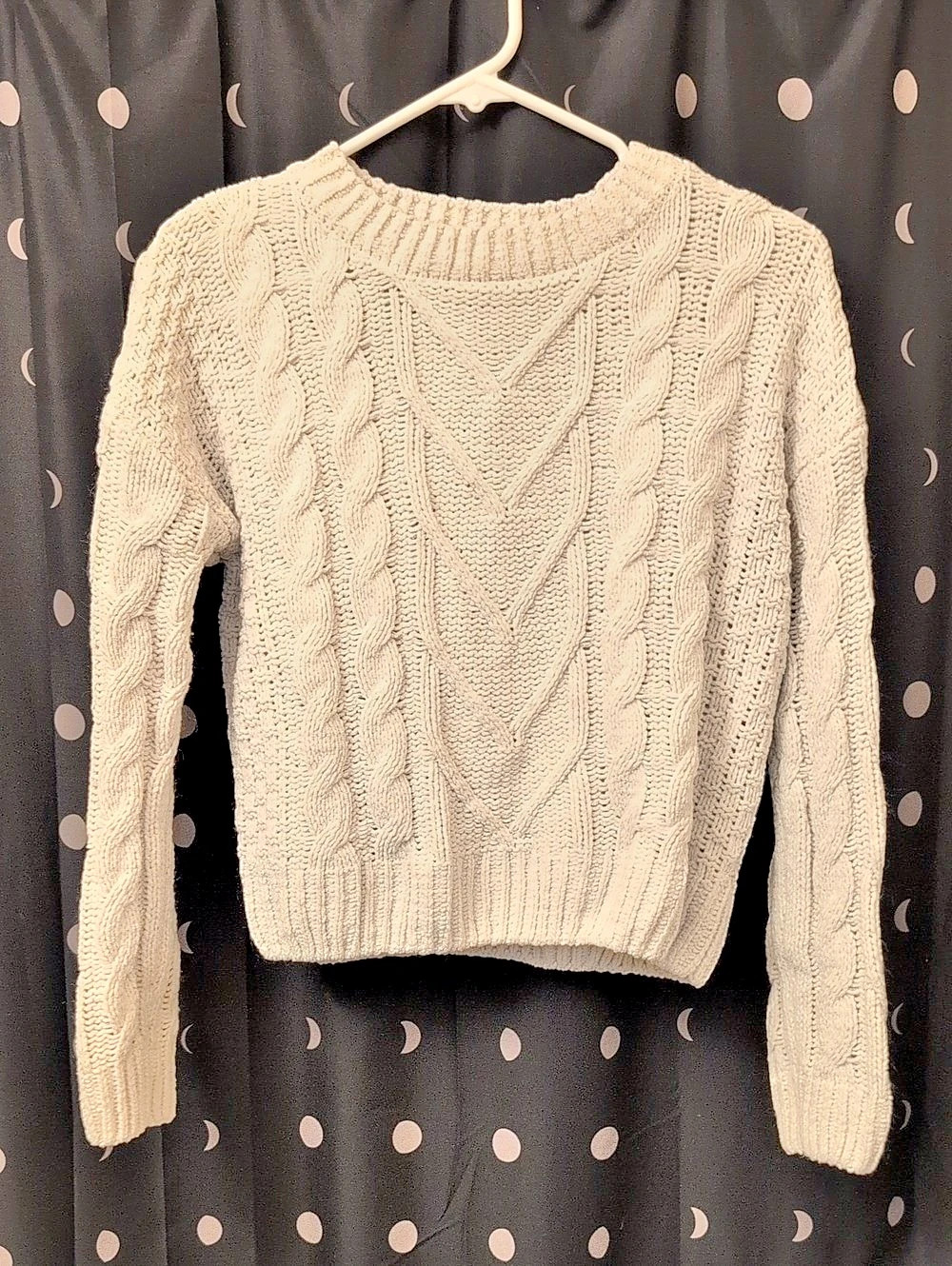 PINK ROSE Cable Knit Sweater Cream Small Like New